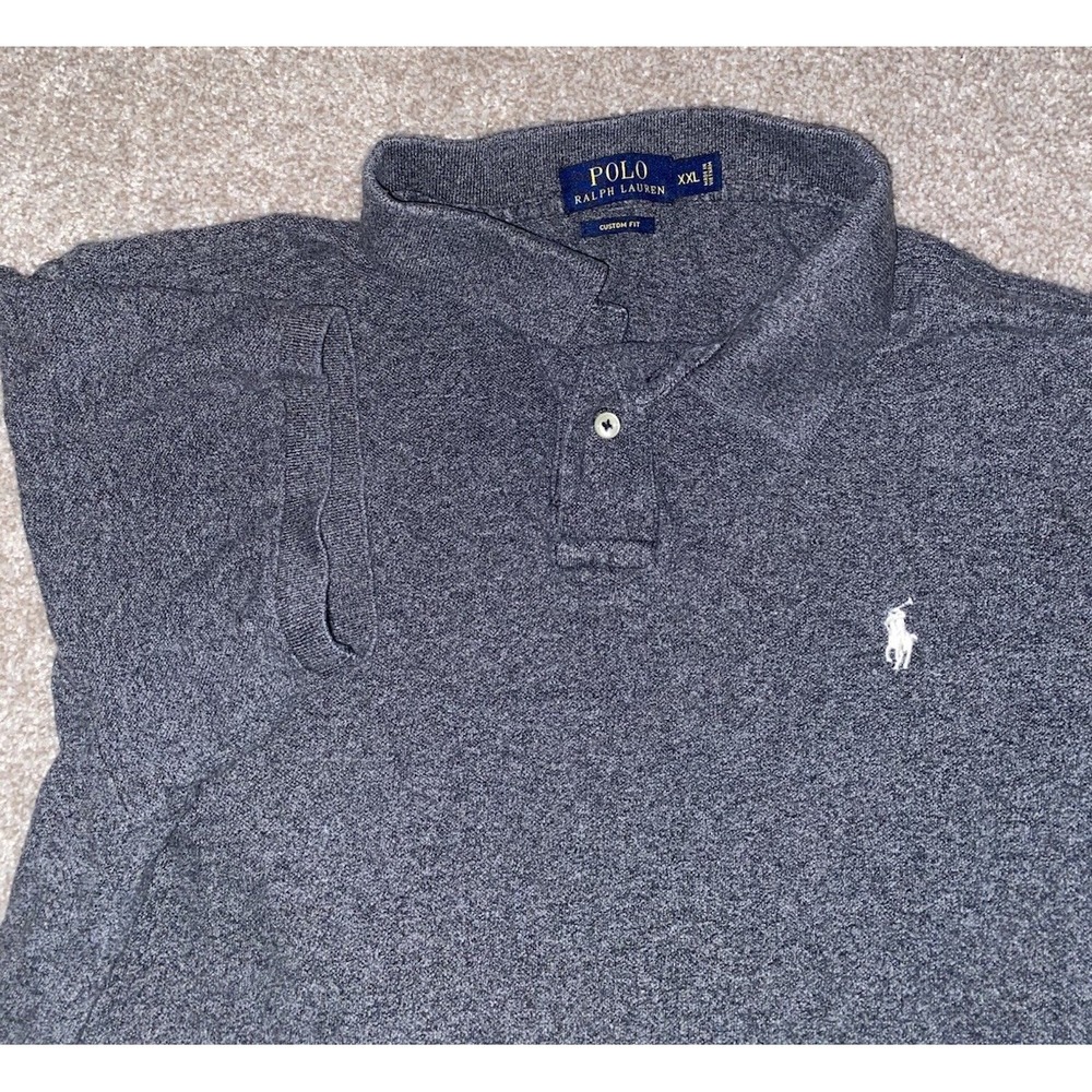 POLO Ralph Lauren Mens Soft Cotton Short Sleeve Gray‎ Solid Gray Pony Shirt XL